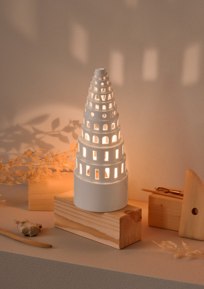 Urbania Babel lyshus, Hvid - H: 22,5